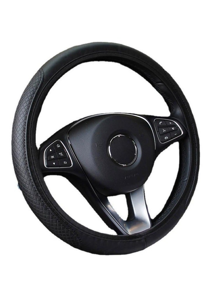 Generic Car Leather Steering Wheel Cover, Soft and Comfortable, Breathable Anti-Slip, Universal Elastic Stretch Steering Wheel Covers - Image 3