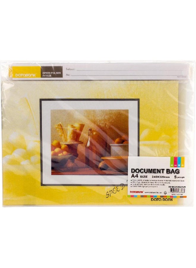 Envelope Bag A4 Single Pocket Clear Yellow