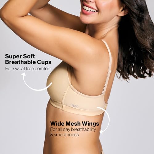 NYKD Women's Cotton Lightly Padded Wire Free T-Shirt Bra (NYB003_Beige_36D) - Image 3