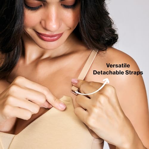 NYKD Women's Cotton Lightly Padded Wire Free T-Shirt Bra (NYB003_Beige_36D) - Image 5