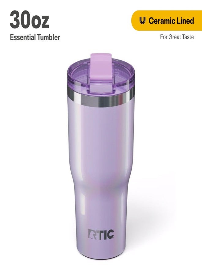 RTIC 30oz Essential Tumbler with Lid, Ceramic Lined, Insulated, Stainless Steel, Metal, Double Wall Vacuum-Insulation, Travel Cup for Iced Coffee, Tea, Hot and Cold Drink, Lavender Glitter - Image 2