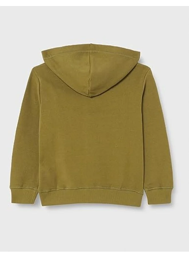 يونايتد كولورز أوف بينتيون Zip-Up Sweatshirt With "Be" Print - Verde Militare 313