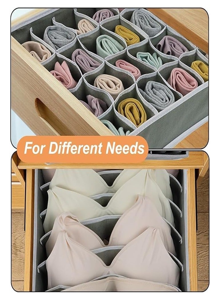 8 Pack Closet Drawer Organizer Bins, Foldable Underwear Drawer Organizer Boxes, 90 Cells Fabric Drawer Dividers Storage Box for Socks, Ties, Bras, Baby Clothes, Nursery  - Image 4