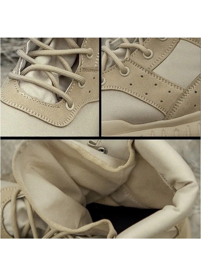1-Pair Ultra Light Waterproof Fabric Breathable Combat Boots,Men's Outdoor Desert Boots Shoes,Mesh Light Military Fans Shoes - Image 2