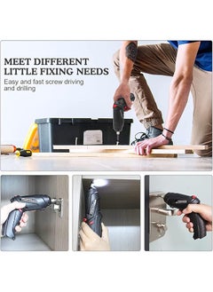 WEMART Upgrade Electric Screwdriver 48 In 1 Rotatable Cordless Screwdriver With Led Light 1800Mah Usb Rechargeable Screwdriver For Furniture Assembly Home Diy Projects Black Electric Drill  - Image 3