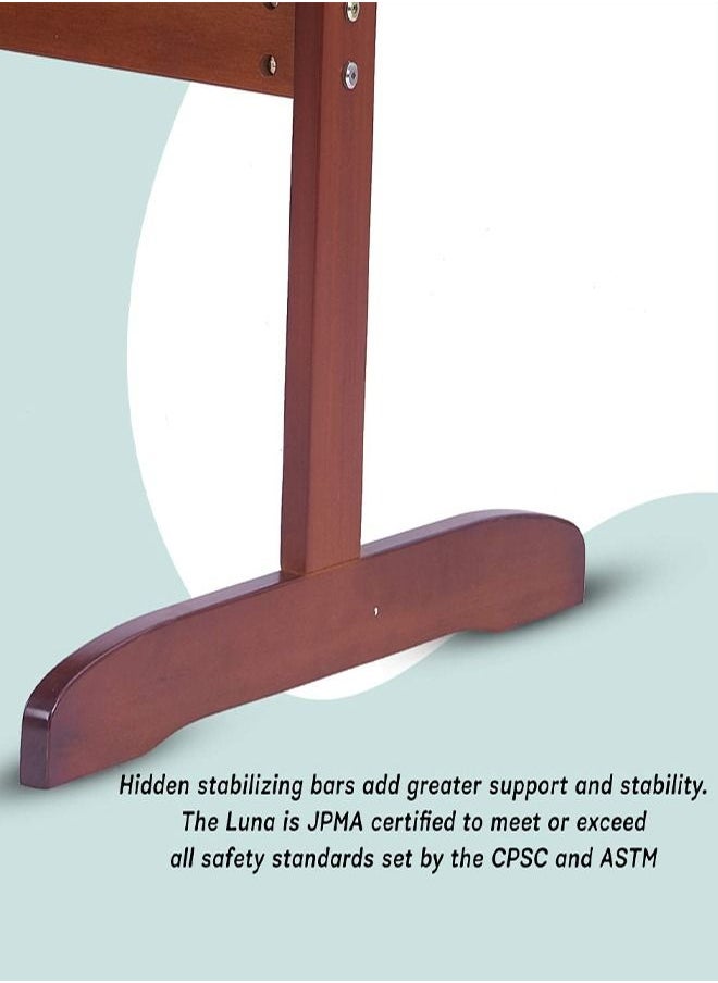 BAYBEE - Medusa Wooden Cradle For Baby With Swings Lock Function  Baby Swing Cradle Cot For New Born Babies Up To 12 Months Walnut Brown - Image 1