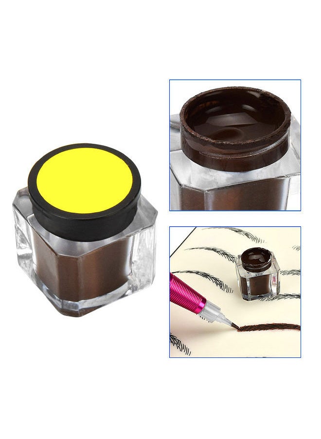 Generic - Professional Eyebrow Permanent Tattoo Practice Kit Microblading Set Manual Eyebrow Pen Needle Pigment Ink Practise Skin Tool - Image 1