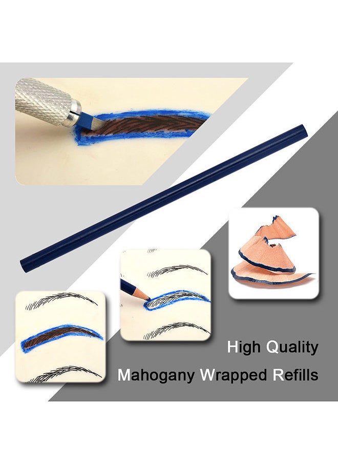 Generic - Professional Eyebrow Permanent Tattoo Practice Kit Microblading Set Manual Eyebrow Pen Needle Pigment Ink Practise Skin Tool - Image 1