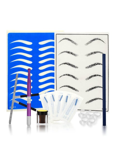 Professional Eyebrow Permanent Tattoo Practice Kit Microblading Set Manual Eyebrow Pen Needle Pigment Ink Practise Skin Tool