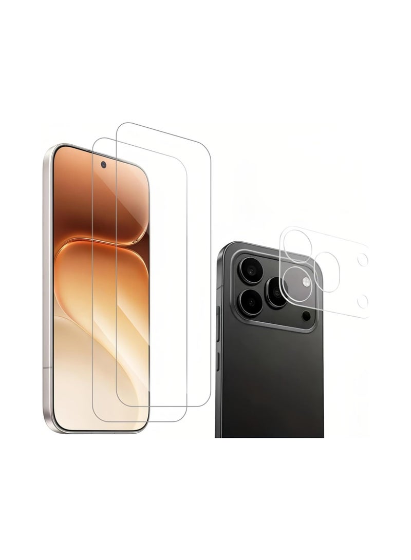 general Compatible with the Honor 600 Pro 5G; [2+1 Set] including screen protector and camera lens protector; 9H hardness, high-definition, scratch-resistant tempered glass screen protector - Image 1