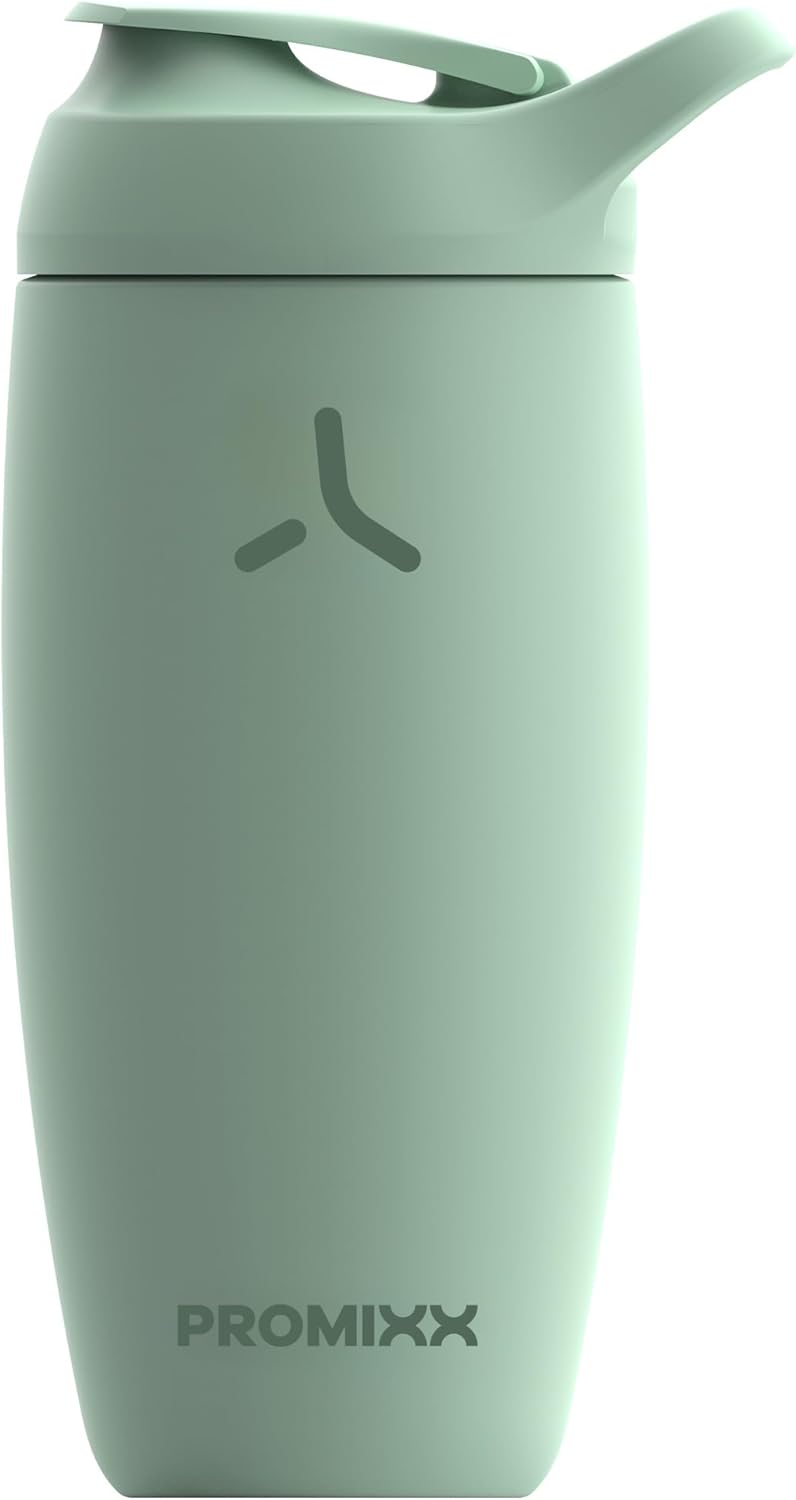 Promixx Pursuit Shaker Bottle Insulated Stainless Steel Water Bottle and Blender Cup, 550ml, Seagrass Green - Image 1