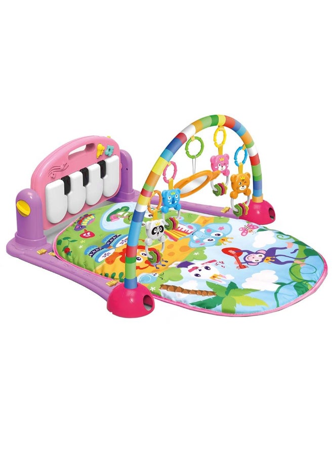 HUANGER صالة ألعاب للأطفال مع بيانو – سجادة نشاط موسيقية مع أضواء للأطفال الرضع - Image 1