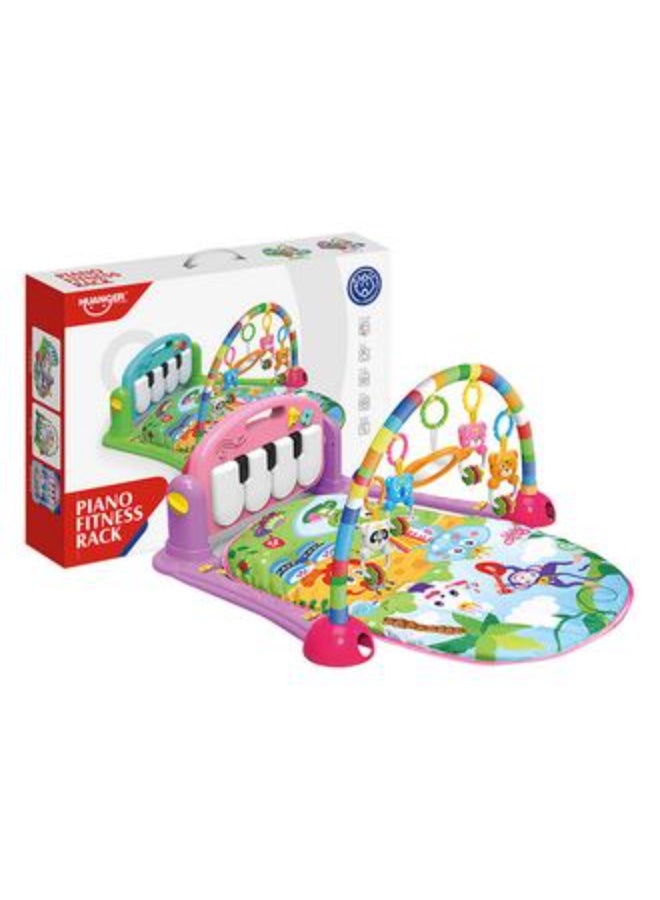HUANGER صالة ألعاب للأطفال مع بيانو – سجادة نشاط موسيقية مع أضواء للأطفال الرضع - Image 4