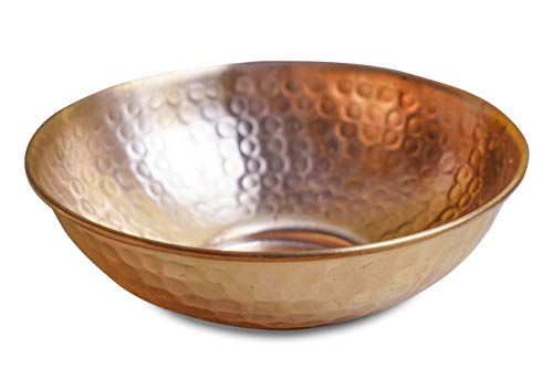 GoCraft Pure Copper Decorative Bowl | Hammered Finish Pure Copper Bowl for Nuts, Salad, Fruits & Kitchen Serving Purposes - 5" Dia & 2" Height (Small) - Image 1