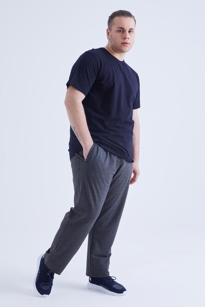 Tommy Life Navy Blue Basic Short Sleeve O Neck Men's Plus Size T-Shirt - 88072  - Image 5