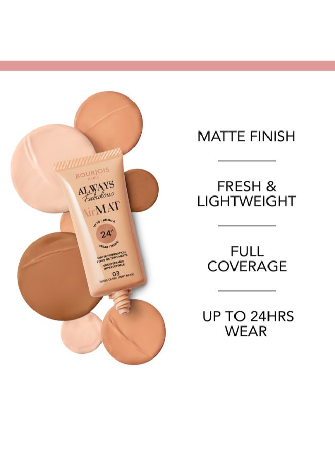 BOURJOIS PARIS Always Fabulous Air Mat Foundation - 005 - Golden Beige, 30ml  - Image 3