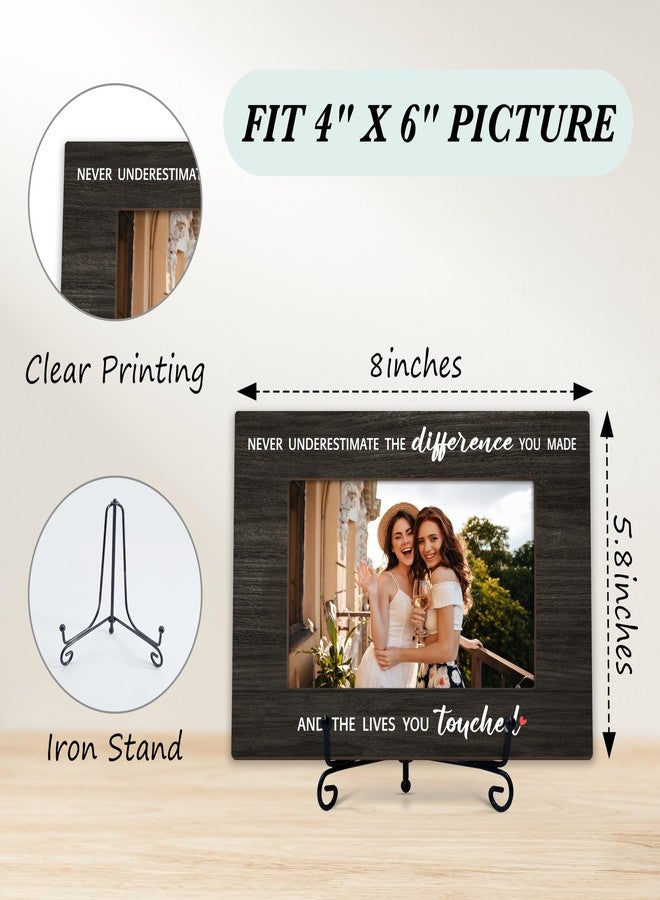 BXVRT Inspirational Photo Frame Gifts, Never Underestimate The Difference You Made Wooden Picture Frame With Stand, Farewell Gifts For Coworker Leader, Birthday Christmas Appreciation Gifts For Friends -66 - Image 2