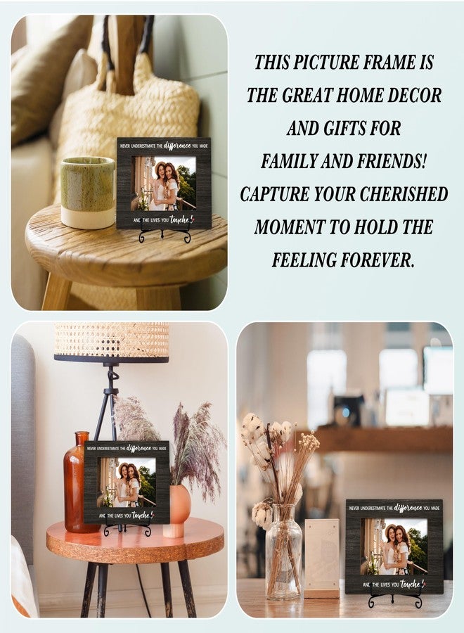 BXVRT Inspirational Photo Frame Gifts, Never Underestimate The Difference You Made Wooden Picture Frame With Stand, Farewell Gifts For Coworker Leader, Birthday Christmas Appreciation Gifts For Friends -66 - Image 4