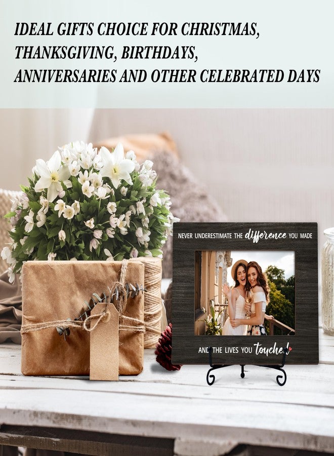 BXVRT Inspirational Photo Frame Gifts, Never Underestimate The Difference You Made Wooden Picture Frame With Stand, Farewell Gifts For Coworker Leader, Birthday Christmas Appreciation Gifts For Friends -66 - Image 3