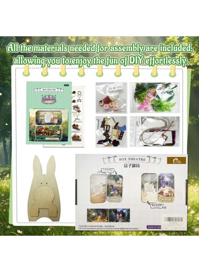 Flever Dollhouse Miniature DIY House Kit Creative Room With Furniture and Cover for Romantic Valentine's Gift(Rural Diary) - Image 4