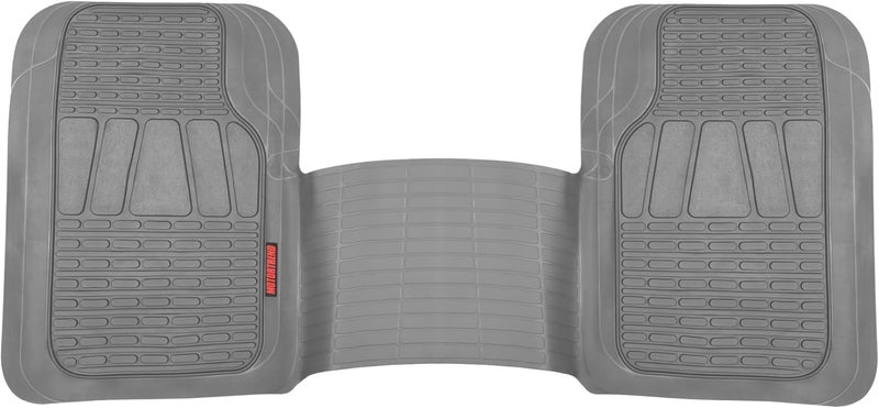 BDK Motor Trend WingRunner Rubber Rear Floor Mats - All Weather Protection for Trucks, Cars, Sedans, and SUVs - Image 1