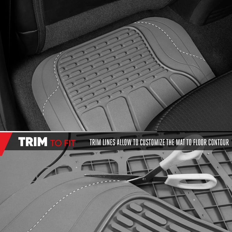 BDK Motor Trend WingRunner Rubber Rear Floor Mats - All Weather Protection for Trucks, Cars, Sedans, and SUVs - Image 5