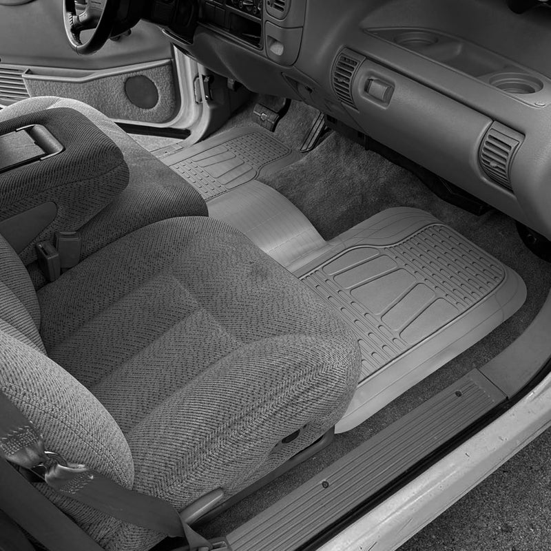 BDK Motor Trend WingRunner Rubber Rear Floor Mats - All Weather Protection for Trucks, Cars, Sedans, and SUVs - Image 2