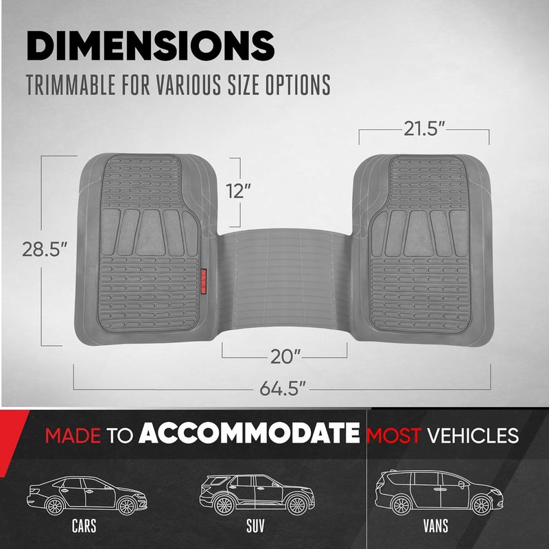 BDK Motor Trend WingRunner Rubber Rear Floor Mats - All Weather Protection for Trucks, Cars, Sedans, and SUVs - Image 4