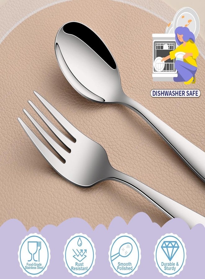 DEHOV Toddler Eating Utensils Set,Set Of 12 Food Grade Stainless Steel Silverware Sets For Kids,Dishwasher Safe Children Small Metal Spoons And Forks Flatware Sets - Image 5