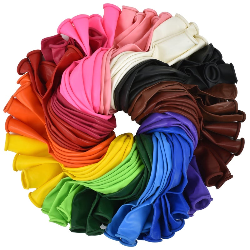 QRabbit 250 Pack 12 Inch Latex Balloons for Party Decorations Extra Thick Party Balloons Assorted Color 15 Bright Color for Wedding Birthday Baby Shower Christmas Arch Garland - Image 3