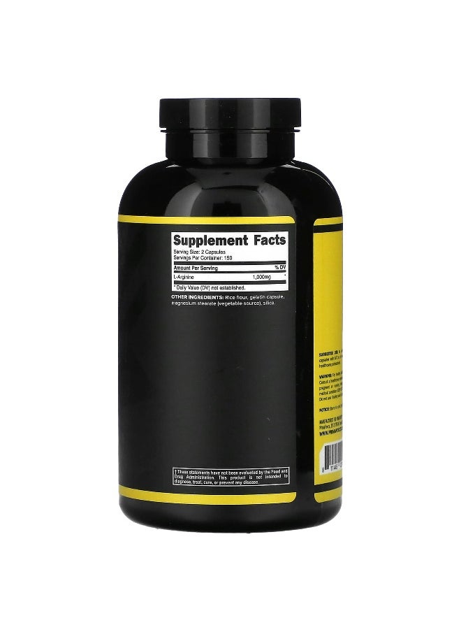 Primaforce Primaforce, L-Arginine, 1,000 mg , 300 Capsules (500 mg per Capsule)  - Image 2