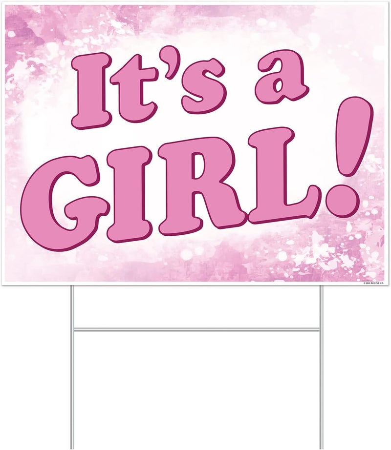 Beistle Plastic Its A Girl Yard Sign - Image 1