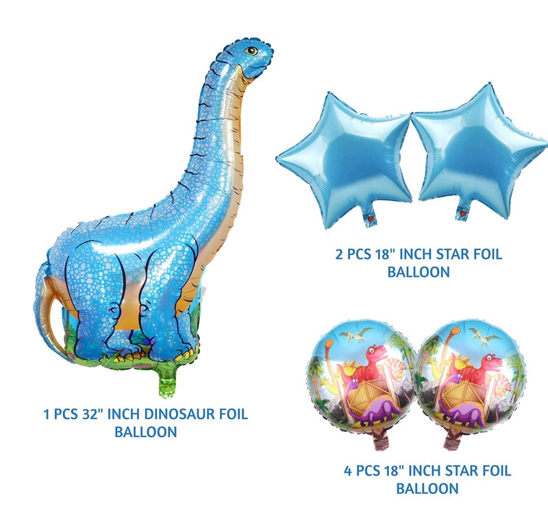 TOYXE Dino Dinosaur Theme Foil Balloons Blue Set of 5 Pcs - Image 2