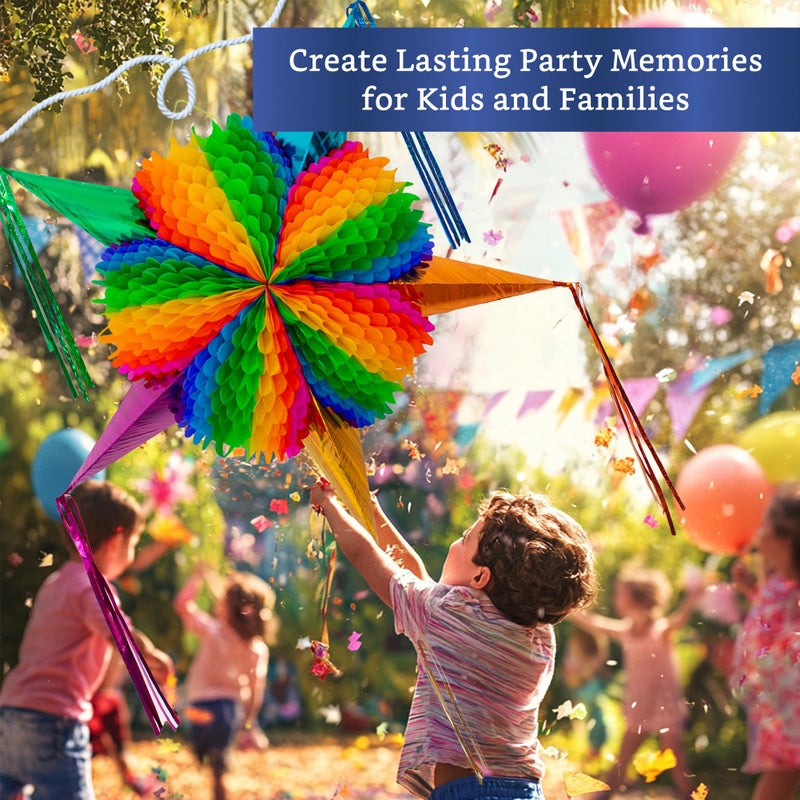 FIESTA WRAPS Mexican PiÃ±ata (X-Large 35 inches) - Rainbow Pinata - Authentic Handmade Foldable Large Pinata for Birthday Party - PiÃ±atas para CumpleaÃ±os - Fiesta Piniata - Cinco de Mayo Pinatas - Image 5