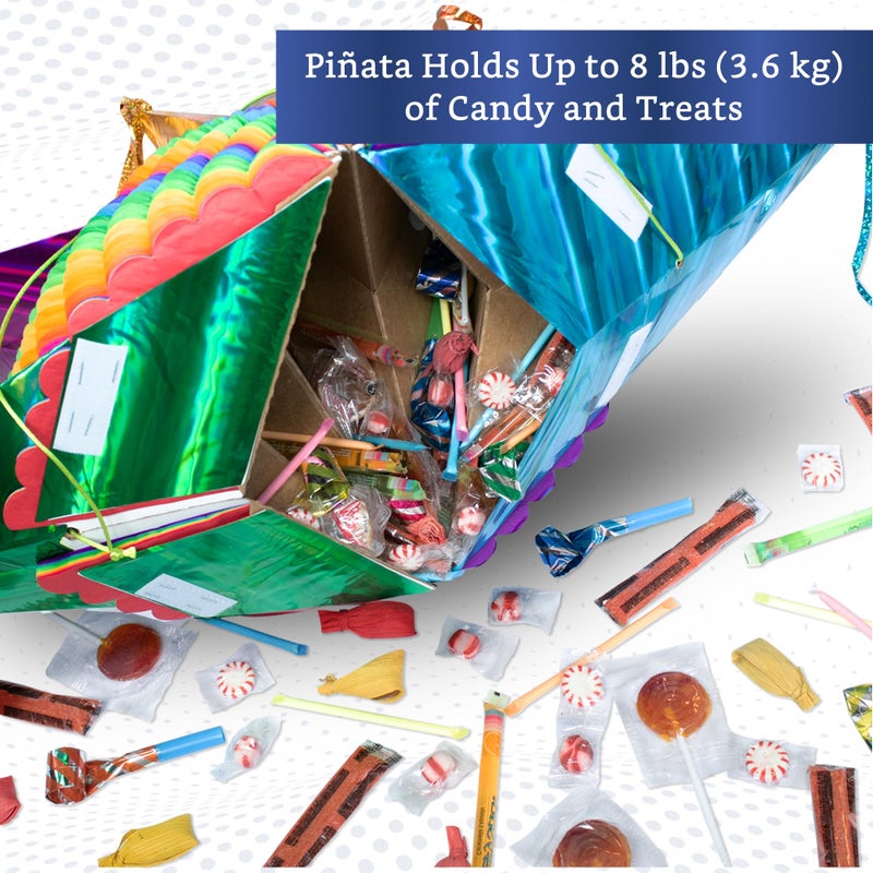 FIESTA WRAPS Mexican PiÃ±ata (X-Large 35 inches) - Rainbow Pinata - Authentic Handmade Foldable Large Pinata for Birthday Party - PiÃ±atas para CumpleaÃ±os - Fiesta Piniata - Cinco de Mayo Pinatas - Image 4