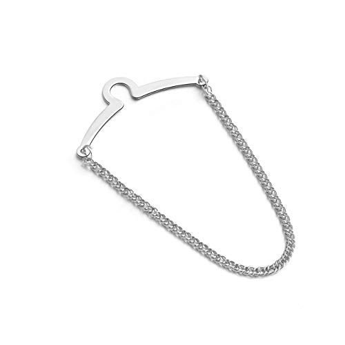 JOVIVI 2pcs Set Men's Silver Golden Necktie Tie Clips Link Chain Cravat Collar Pins Brooch w/Box - Image 3