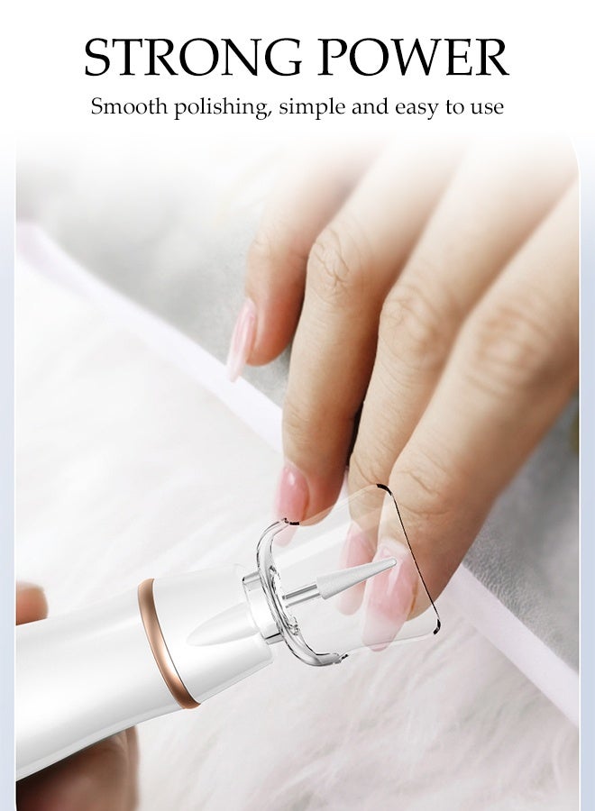 DUNISO Cordless Electric Nail Drill with 10 Drill Bits and 6 Sanding Bands,Portable Rechargeable Nail File Kit ,Adjustable Speed and LED Display,For Acrylic Nails, Gel Nails (White) - Image 3