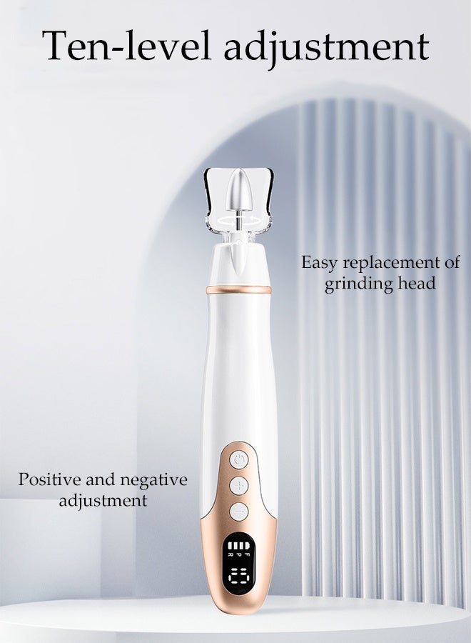 DUNISO Cordless Electric Nail Drill with 10 Drill Bits and 6 Sanding Bands,Portable Rechargeable Nail File Kit ,Adjustable Speed and LED Display,For Acrylic Nails, Gel Nails (White) - Image 5