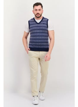 Robe Di Kappa Men Sleeveless Brand Logo Sweater Vest, Navy Blue  - Image 4