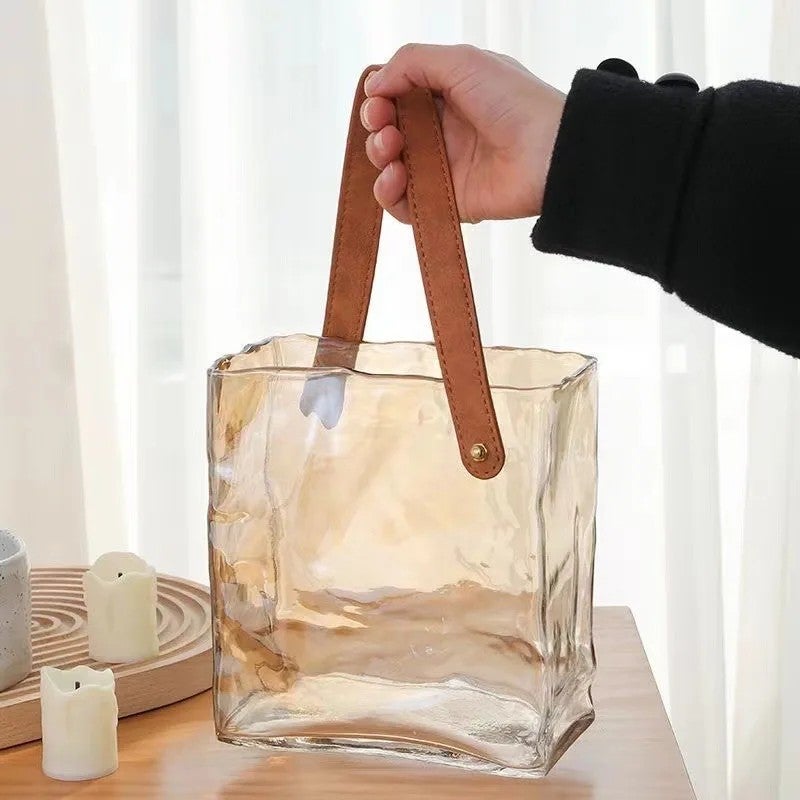 Y&D Simple Portable Glass Wrapped Vase - Hydroponic Plant Terrarium & Modern Flower Arrangement Centerpiece - Image 3