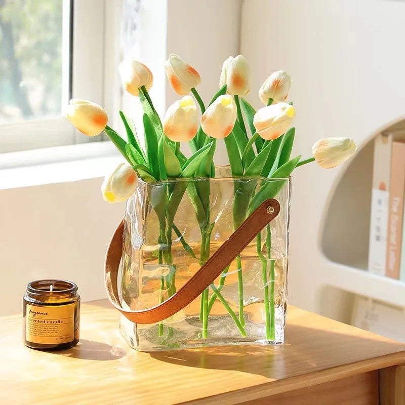 Y&D Simple Portable Glass Wrapped Vase - Hydroponic Plant Terrarium & Modern Flower Arrangement Centerpiece - Image 5