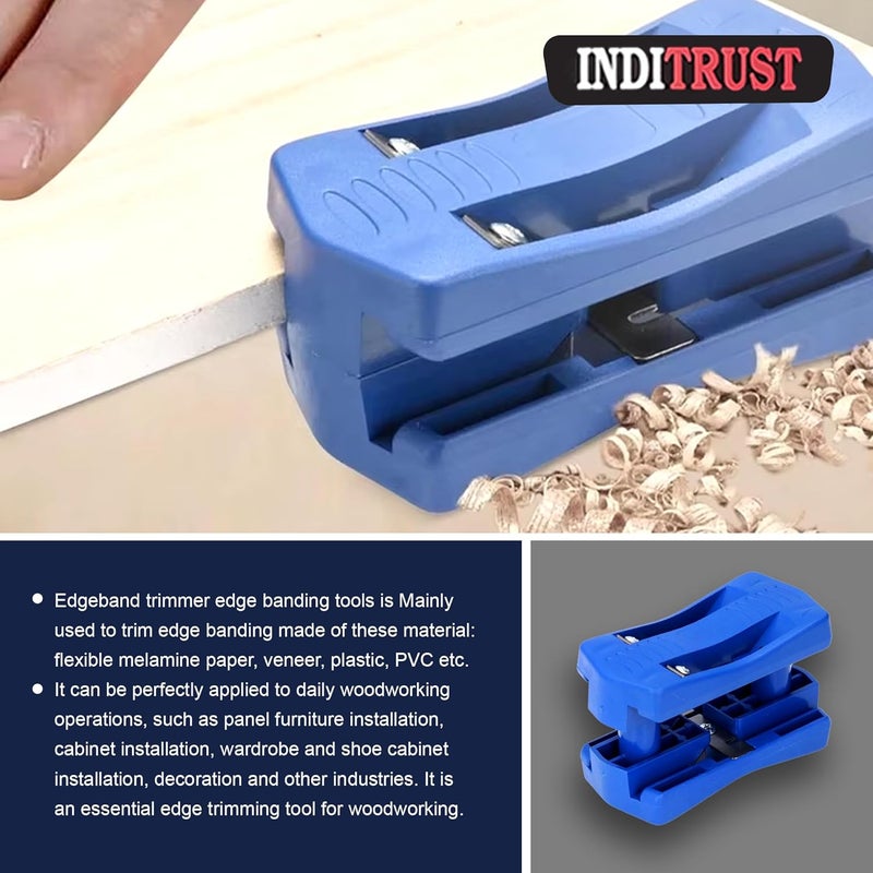 Inditrust Inditrust ABS Plastic Manual edge Wood Manual Edge Trimmer Wood Edge Band Cutter Tail Trimming Woodworking Tool Carpenter Wood Side Banding Tool Double Sided Trimming Effect - Image 3
