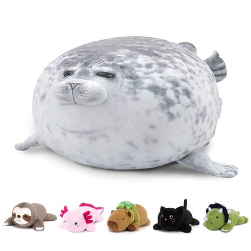 SQEQE Weighted Stuffed Animals Seals Weighted Seal Plush Chubby Blob Soft Pillow Toy for Kids Adults for Cozy Comfort Cute Plushie Gift for Valentines Birthday Home Decor 98 Inch 08 Lb - Image 1