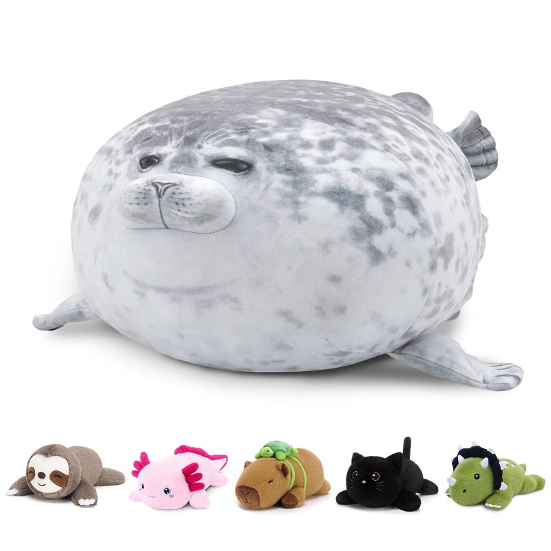 SQEQE Weighted Stuffed Animals Seals Weighted Seal Plush Chubby Blob Soft Pillow Toy for Kids Adults for Cozy Comfort Cute Plushie Gift for Valentines Birthday Home Decor 98 Inch 08 Lb - Image 3