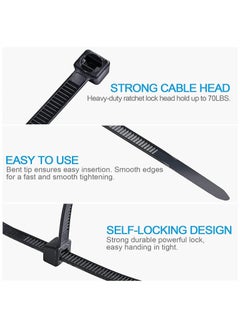 Duravel Nylon Zip Ties - Self Locking cable ties - Pack of 100 - Heavy Duty cable tie - High Weight Capacity-Nylon Cable Wire Ties for Indoor and Outdoor (BLACK, 35 CM LONG) - pzsku/Z053B5AE726BB90FCF36DZ/45/_/1740470554/5b1ba76c-e865-446d-8f7b-84f035a9287b