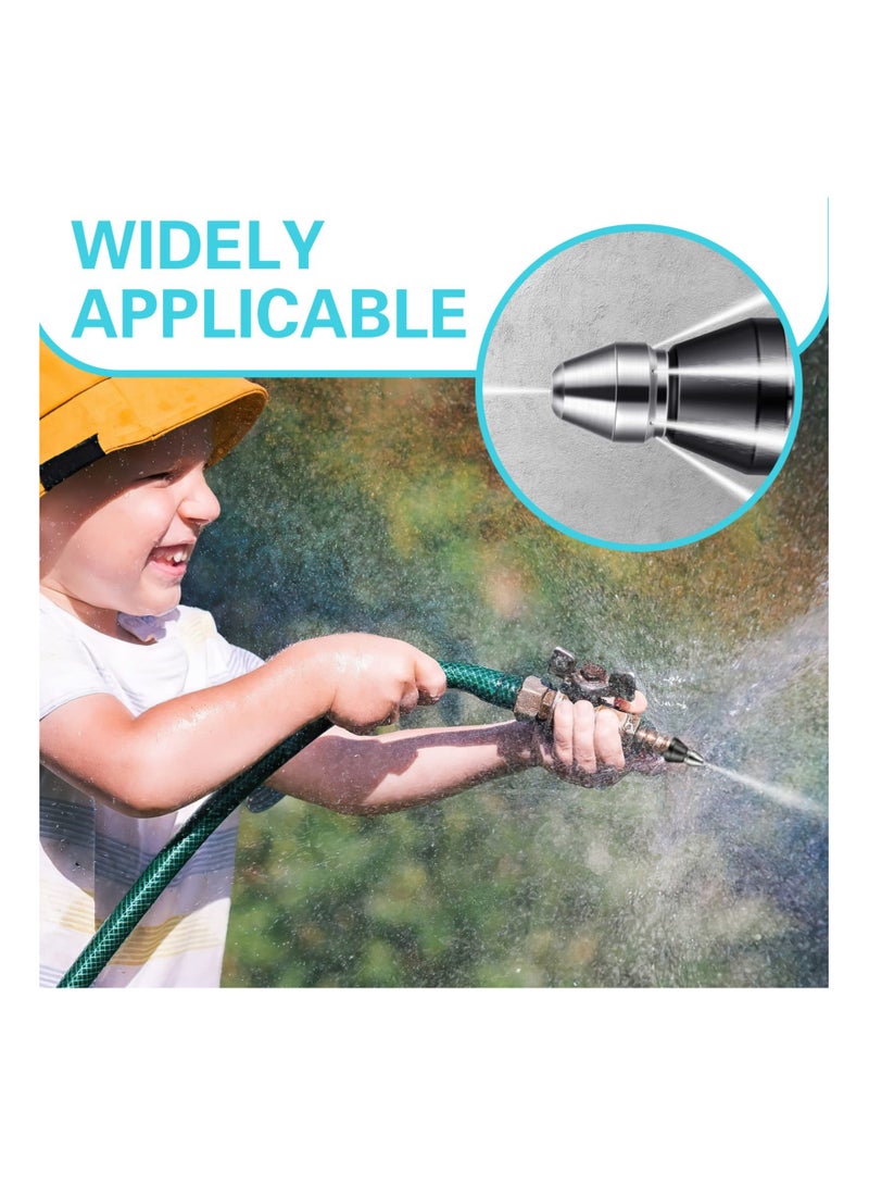 Sewer Jetter Nozzle kit,  1/4 Inch Sewer Cleaning Tool High Pressure Nozzle, Turbo Tip for Pressure Washer Nozzle for Garden Hose Drain Clog Remover Hair Clog Remover Toilet Clog Remover - Image 3