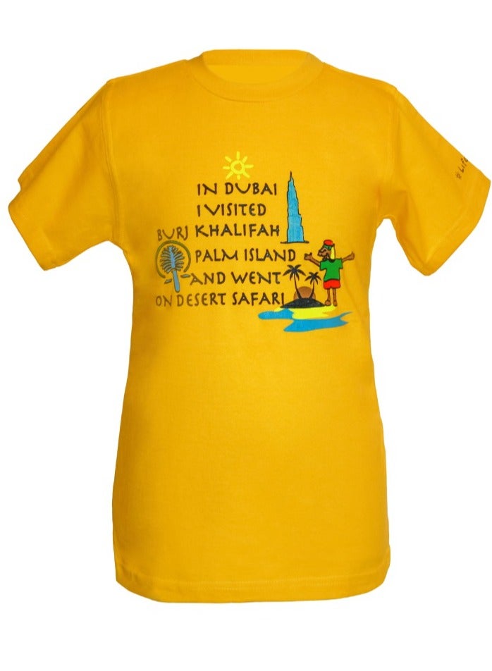 I visited Dubai kids t-shirt souvenir  yellow color - Image 1