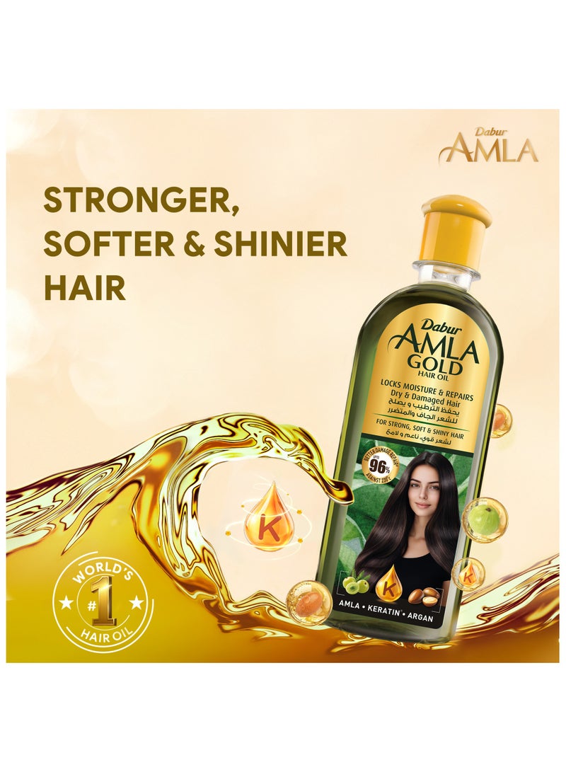 Dabur Amla Gold Hair Oil (2 x 200ml) | For Beautiful Long, Soft & Strong Hair | Amla, Almond & Henna | Natural Care - Image 3