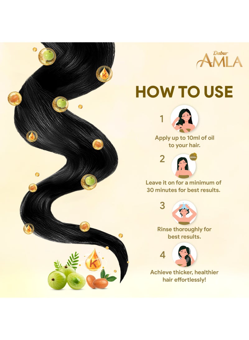 Dabur Amla Gold Hair Oil (2 x 200ml) | For Beautiful Long, Soft & Strong Hair | Amla, Almond & Henna | Natural Care - Image 5