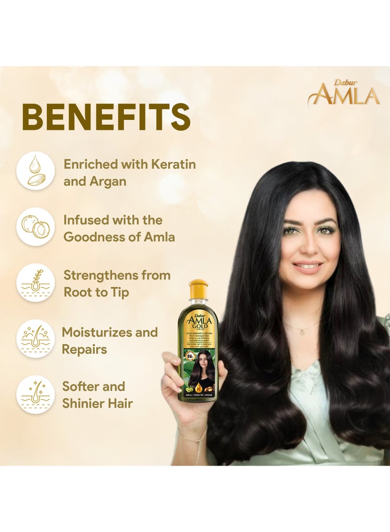 Dabur Amla Gold Hair Oil (2 x 200ml) | For Beautiful Long, Soft & Strong Hair | Amla, Almond & Henna | Natural Care - Image 4